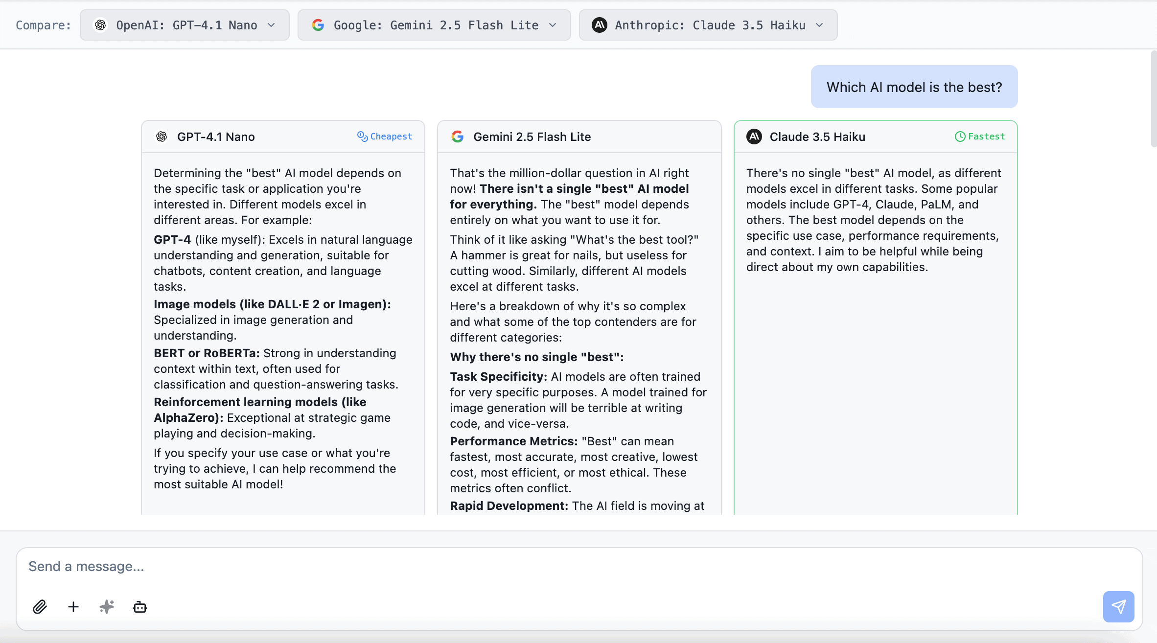 New Compare AI Models